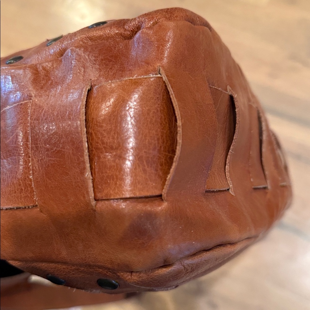 Bed Stu Orchid Studded Woven Leather Satchel Bag - Picture 11 of 14